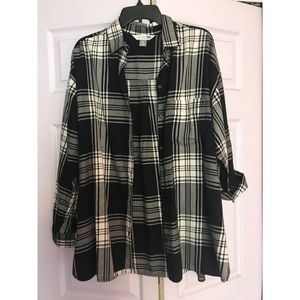 Black & White Plaid Button Up